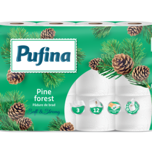 Pufina Pine Forest Toalettpapír - 3 réteg, 12 tekercs