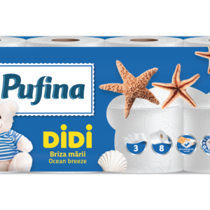 Pufina DIDI Ocean Breeze Toalettpapír - 3 réteg, 8 tekercs