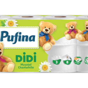 Pufina DIDI Chamomile Toalettpapír - 3 réteg, 8 tekercs