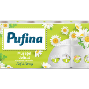 Pufina Chamomile Toalettpapír - 3 réteg, 8 tekercs