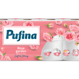 Pufina Rose Garden Toalettpapír - 3 réteg, 8 tekercs