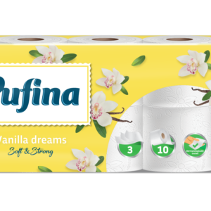 Pufina Vanilla Dreams Toalettpapír - 3 réteg, 10 tekercs