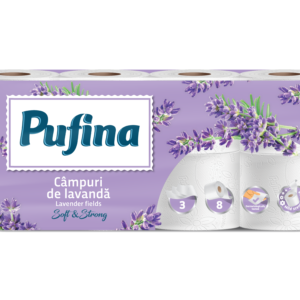 Pufina Lavender Fields Toalettpapír - 3 réteg, 8 tekercs