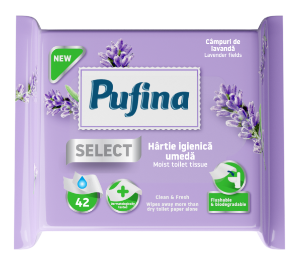 Pufina Lavender Fields Nedves Toalettpapír - 42 db