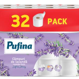 Pufina Lavender Fields Toalettpapír - 3 réteg, 32 tekercs